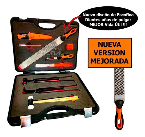 Imagen 2 de 9 de Kit Para Herrar 8 Herramienta Bahco Herrador Tenaza Desvasar