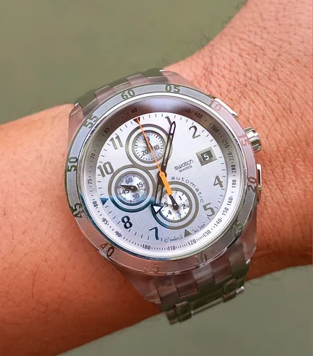 Rel gio Swatch Autom tico Chronograph Mov Swiss Eta C01.211