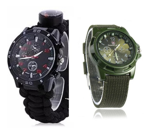 Reloj Supervivencia + Reloj Verde Militar 