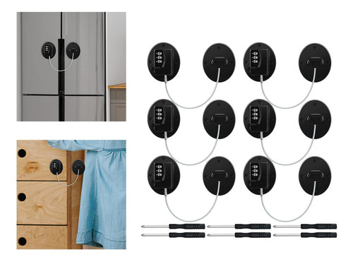 6 Uds. Cerraduras Combinadas Para Gabinete, Cerradura Negro