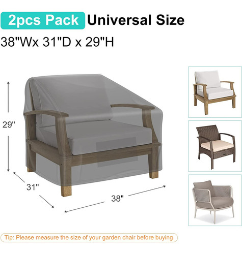 Fundas Para Sillas De Patio Impermeables Para Muebles 2 Pcs