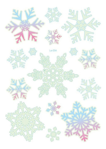 Pegatinas Navideñas Luminosas De 3 Hojas Con Forma De Copo D