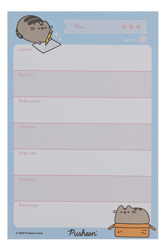 Planeador Semanal 50 Hojas Pusheen Block Hojas Danpex