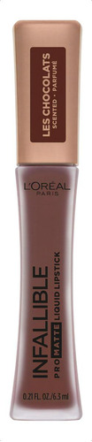 Labial L'Oréal Paris Pro Matte Les Chocolats Infallible color 70% yum
