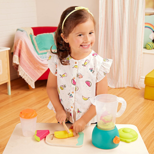 Juego Licuadora Infantil Con Frutas Velcro Battat