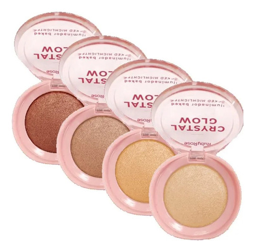 Iluminador Crystal Glow Linha Rosa Ruby Rose Radiant Pearl Radiant Pearl