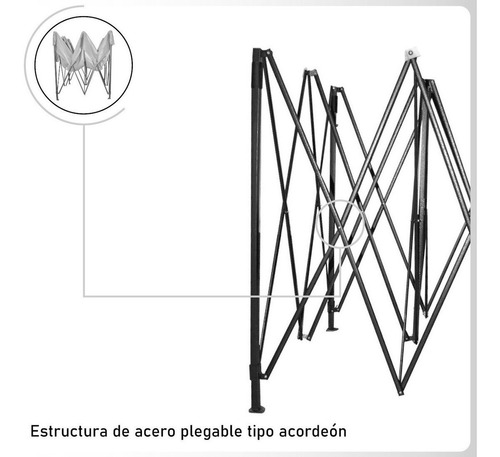 Imagen 9 de 10 de Toldo Plegable 3x6 Impermeable Retractil Azul Metalico