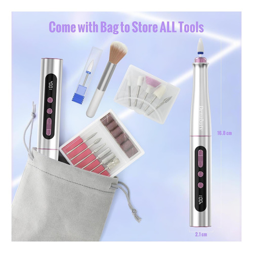 Máquina De Taladro De Uñas Eléctrico Inalámbrico 13 En 1 Kit
