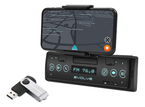 Som Automotivo Evolve Connect Bt Usb + Pendrive 8gb