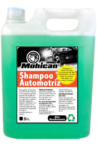 Shampoo Para Autos Mohican Bidón De 5 Litros