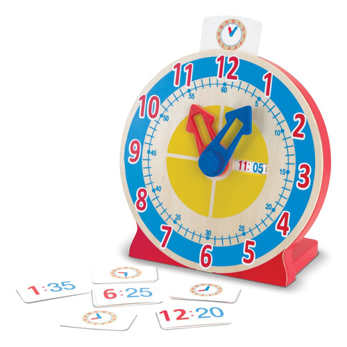 Reloj Educativo De Madera Con 13 Tarjetas De La Hora