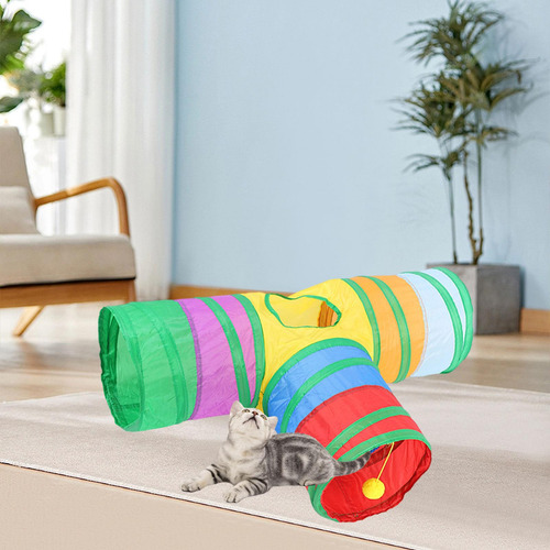 Bunny Tunnel - Juguete Interactivo Portátil Para Gatos, C