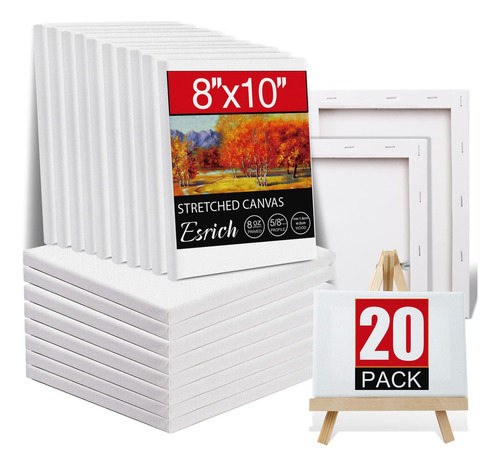 Paquete De 20 Lienzos Para Pintar Con 8x10, Lienzos Para Pin