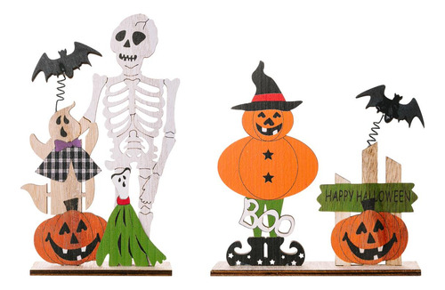 Centros De Mesa De Madera De Halloween Con Murciélago