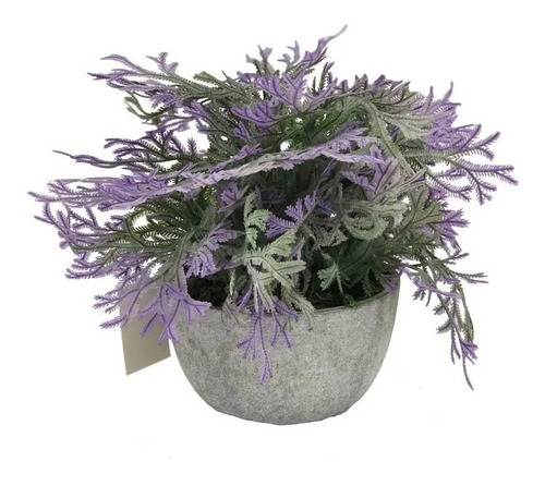 Imagen 1 de 4 de Planta Artificial Maceta Centro De Mesa Con Hojas De Lavanda