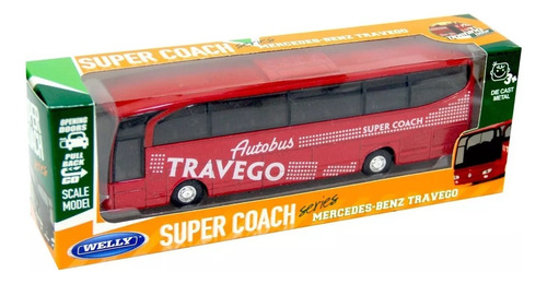 Welly 1:64 Mercedes Benz Travego Rojo Colectivo Bus 52590