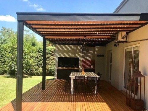 Quincho Modular Estructura Hierro Y Madera 3x3