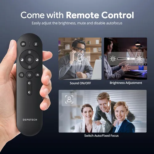 Cámara Web Depstech 4k Con Micrófono, Sensor Sony, Enfoque A