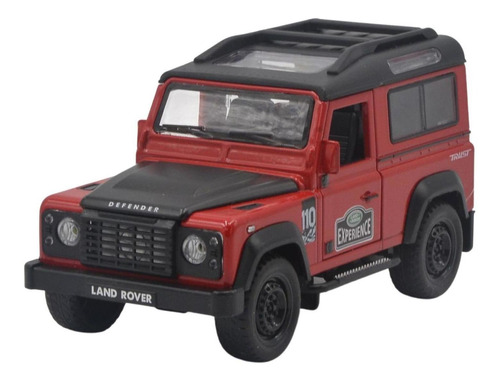 Land Rover Defender Rojo Y Negro Escala 1:32