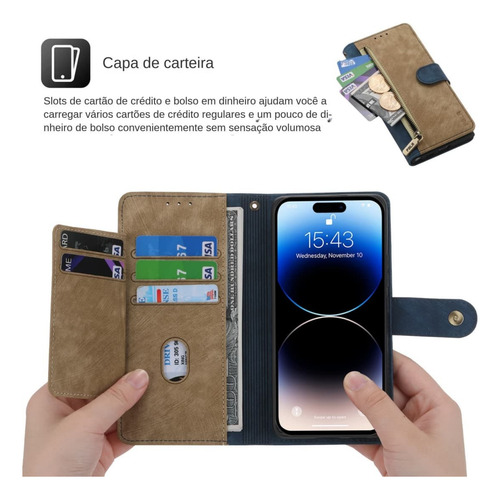 Funda De Piel Tipo Cartera Para Moto G 8, 7, 6, 5, 4, 3, 2, 1 0, Funda Magnética, Bolsillo Con Cremallera, Soporte Para Múltiples Tarjetas, Cordón De