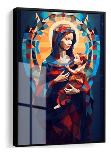 Quadro Decorativo Pôster Religioso Nossa Senhora Com Vidro