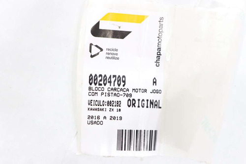 Bloco Carcaça Motor Jogo Com Pistão Kawasaki Zx 10 16-19 ( (Usado)