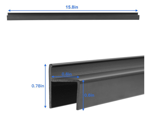 4 Rieles Colgantes De Pvc Para Archivar, Color Negro, 16 Pul