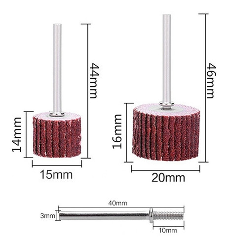 Imagen 4 de 6 de Lijas Torno Dremel Flap Pulido X10 C/ Vastago Electroimporta