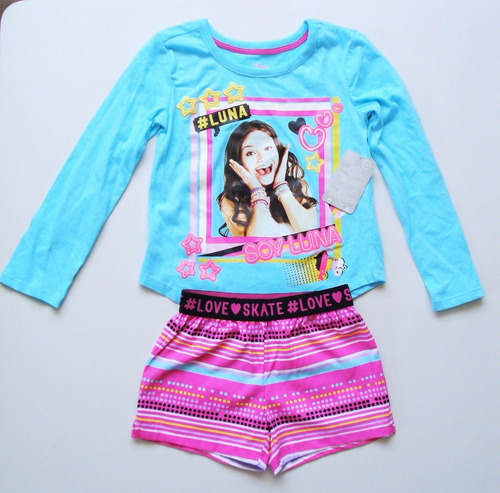 Soy Luna Set Pijama Para Niñas Polo + Short Disney Store