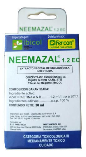Extracto Neem Insecticida Orgánic - Unidad a $45000