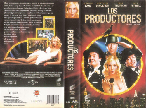 Los Productores Vhs Uma Thurman Nathan Lane Will Ferrell