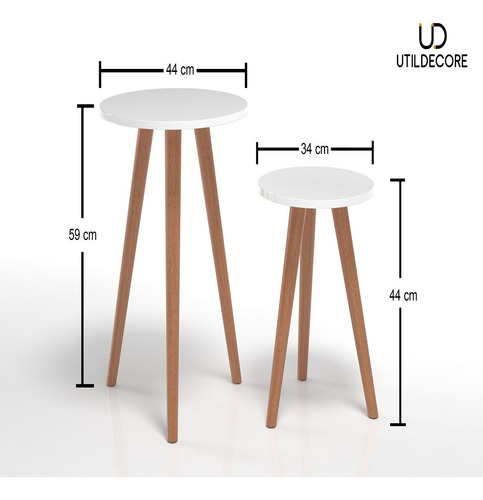 Mesa Dupla Clássica Sala Moderna Linda Off White Branco