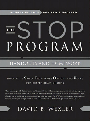 The Stop Program: Handouts And Homework, De Wexler, David B.. Editorial W W Norton & Co, Tapa Blanda En Inglés