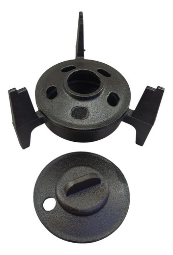 Chapa e Fogareiro com Molheiras de Ferro Fundido e Madeira Conjunto Bifeteira com Suporte Charte Cor Preto