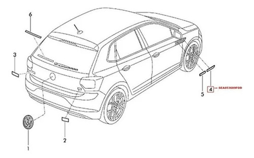 Emblema Msi Esquerdo Virtus 2018 Volkswagen