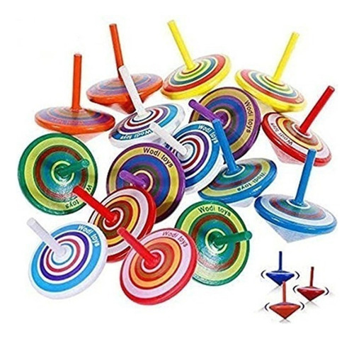 A 30 Piece Wooden Gyroscope Children's Gyro Toy