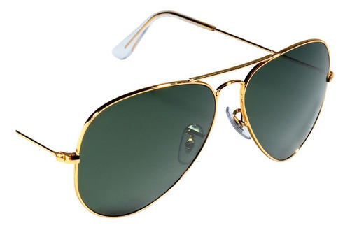 Óculos De Sol Feminino Aviator Vintage Retro Blogueira Cor Verde/Dourado Desenho Modelo Praia Moderno tendência ray famosos