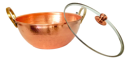 Tacho De Cobre Puro 1 Litro Com Tampa De Vidro