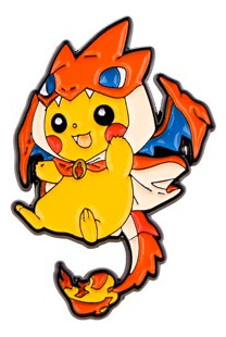 Pin Metalico Diseño Pikachu Cosplay Charizard Y Pokemon 