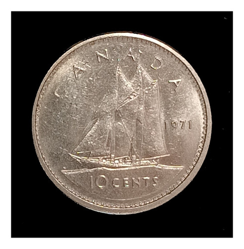 Canadá 10 Cents 1971 Sc Km 77.1 Goleta