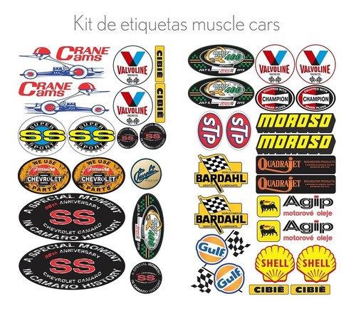 Imagen 3 de 10 de Kit Calcomanias Muscle Car Vitange Chevrolet Ford Designpro