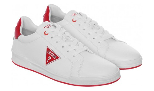 Tenis Guess Gm Beerse Ba-n White/red 25 Caballeros