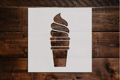 Plantilla Cono Helado Para Manualidad Pintura Pared 51 6.0 X