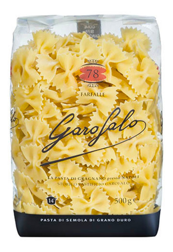 Fideos Farfalle Garofalo 500 Gr. Origen Italia