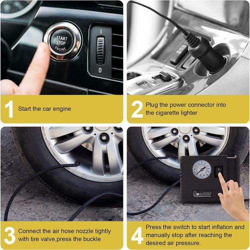 Inflador De Neumáticos De Automóvil, Mini Compresor De Aire