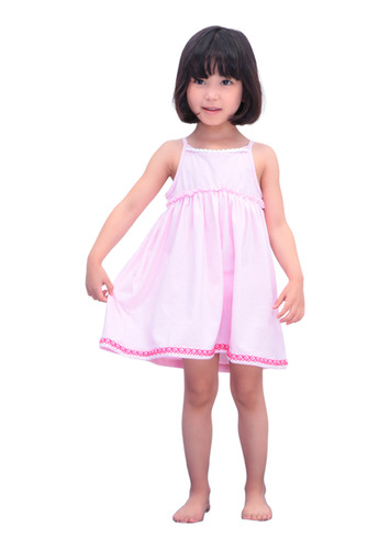 Vestido Infantil Rosa - 100% Algodão