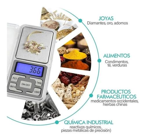 Bascula Gramera Digital De 0.01gr X 500 Gramos Blanco 500 G