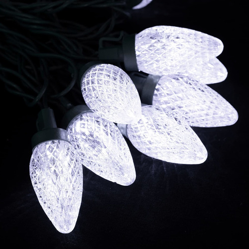 Luz Navidad Para Exterior 50 Led Blanca Fria Impermeabl 34.5