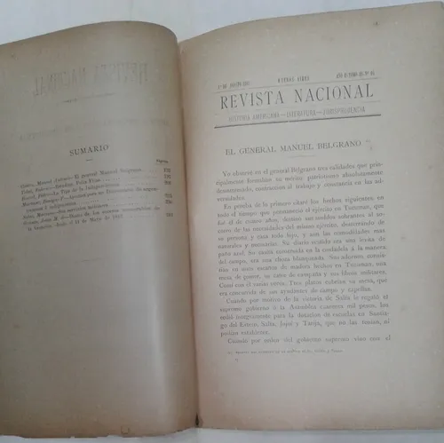 2 Revista Nacional Dicc. Argentinismos Benigno Martinez 1887 (Usado)