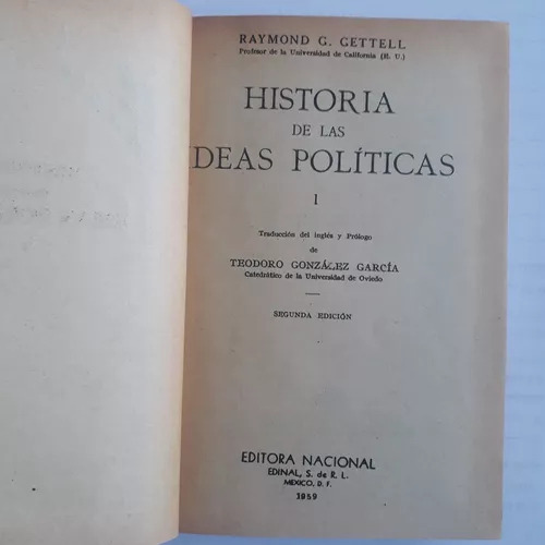 Historia De Las Ideas Politicas Tomos 1 Y 2 Raymond Gettell